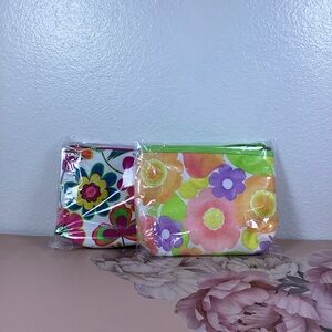 Clinique Floral Cosmetic Pouches NWOT